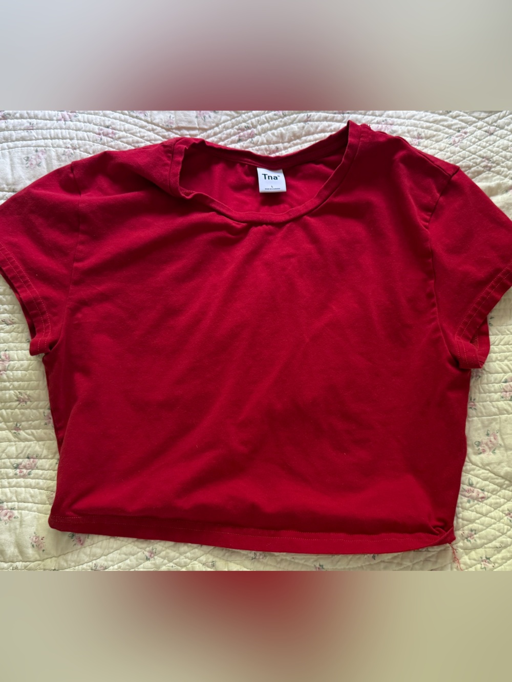 TNA Vibrant Red Crewneck Crop Tee